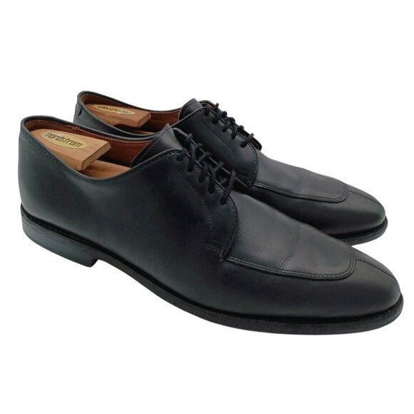 ALLEN EDMONDS Black Leather Oxford Delray Split Toe Blucher Mens 10.5 D USA $325 - Picture 1 of 9